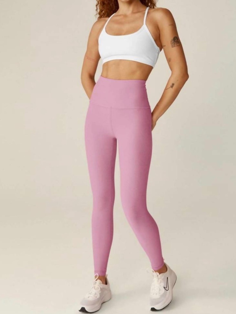 Spacedye Caught In The Midi High Waisted Legging Pink Haze Heather / L